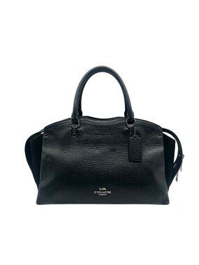 Coach Black Grain Leather & Suede Drew Satchel  F40862